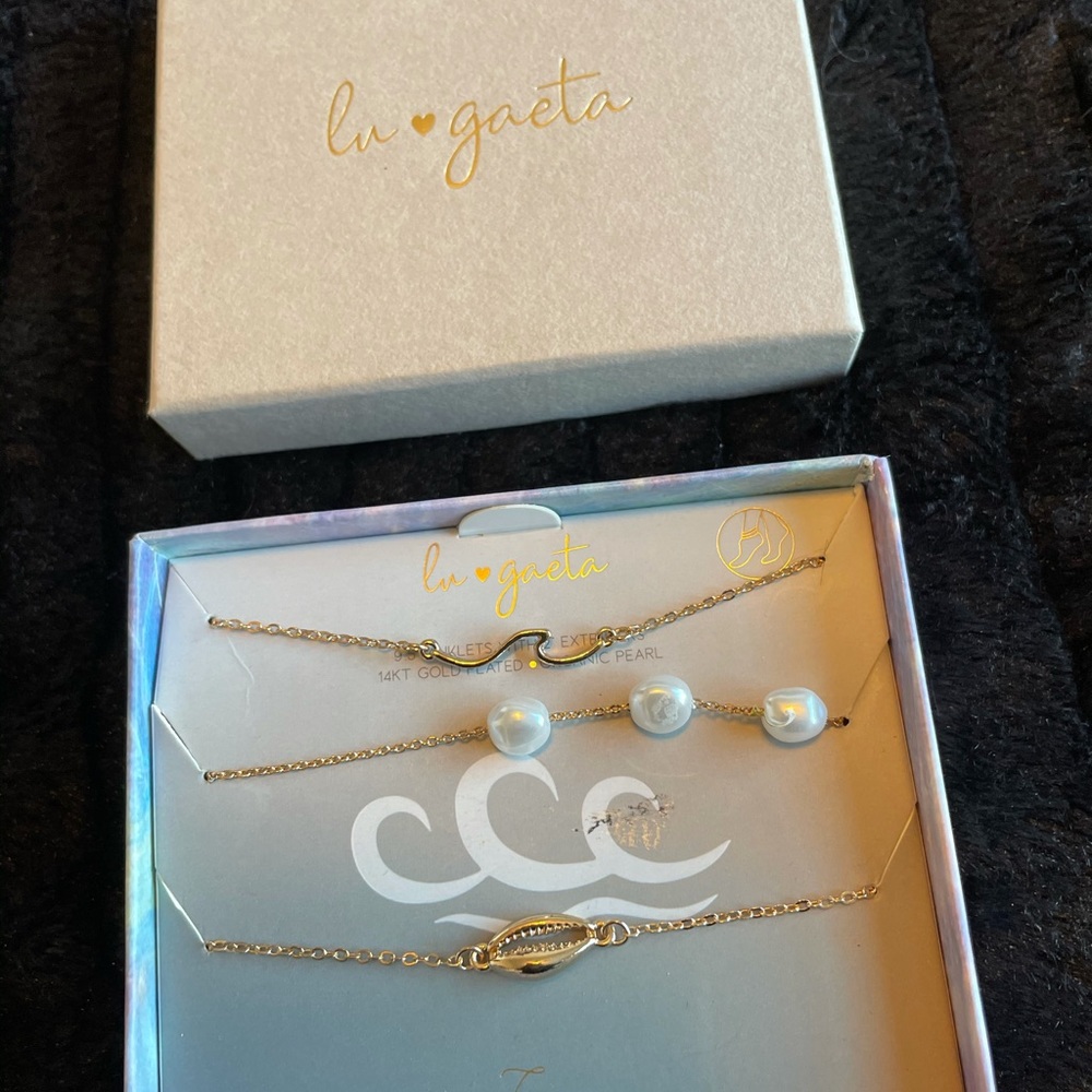 Brand New - Lu Gaeta Anklet (Set of 3)